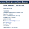 QST QST QST – ARRL VE Test Session, Saturday, December 20, 2025, in St. Albans, VT